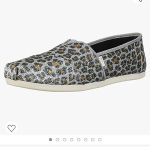 Toms Alpargata Glitter Cheetah Slip Ons
